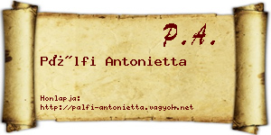 Pálfi Antonietta névjegykártya